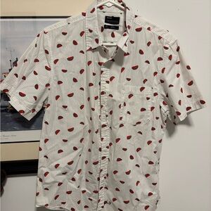Men's White Watermelon Print Casual Shirt